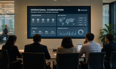 Coordinación de servicios empresariales B2B en oficina moderna